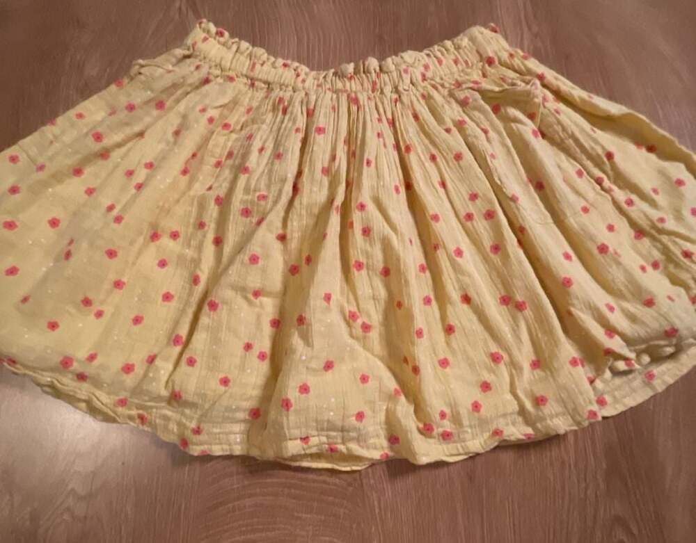 Cat & Jack Yellow Floral Print Elastic Waist Ruffle Skirt